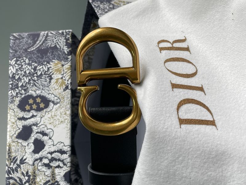 Ремінь Dior Saddle Belt Black Ultrasmooth Calfskin Gold 66136 фото