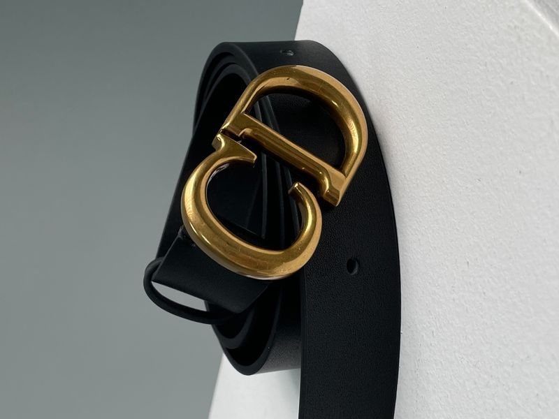 Ремінь Dior Saddle Belt Black Ultrasmooth Calfskin Gold 66136 фото