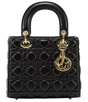 Сумка Christian Dior Small Lady Dior My ABCDior Bag in Black Cannage Lambskin/Gold Hardware 434 фото