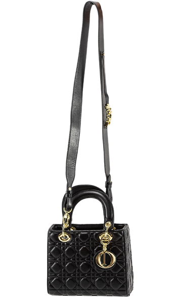 Сумка Christian Dior Small Lady Dior My ABCDior Bag in Black Cannage Lambskin/Gold Hardware 434 фото