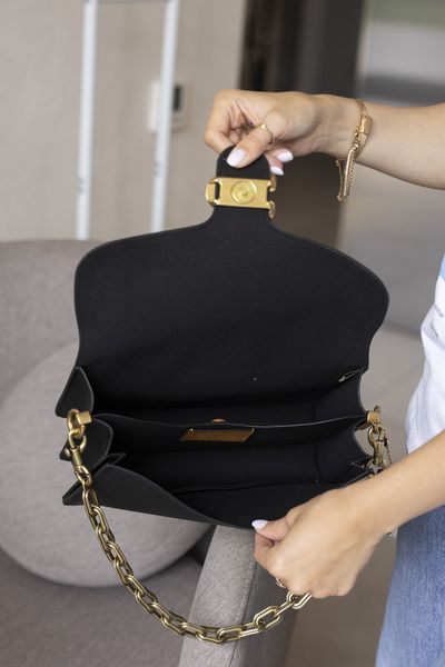 Сумка Coach Chain Tabby Shoulder Bag 26 in Leather Black/Brass Hardware 0542 фото