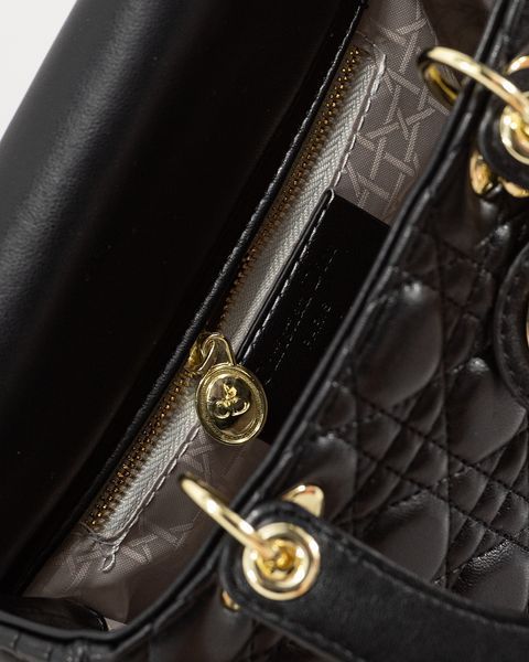 Сумка Christian Dior Small Lady Dior My ABCDior Bag in Black Cannage Lambskin/Gold Hardware 434 фото