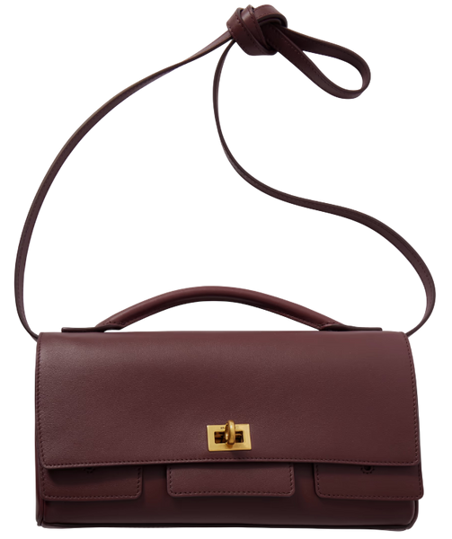 Сумка Balenciaga Bel Air Small Clutch in Burgundy Smooth Calfskin/Aged-Gold Hardware 501 фото