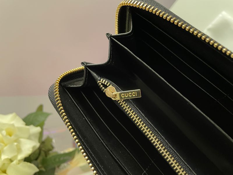 Кошелек Gucci Black Guccissima Zip-Around Wallet Black 88148 фото