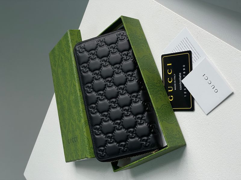 Кошелек Gucci Black Guccissima Zip-Around Wallet Black 88148 фото
