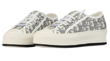 Женские кеды Dior Walk'n'Dior Platform Sneakers in Grey Stone Oblique Embroidered Cotton Premium Quality 36 0003 фото