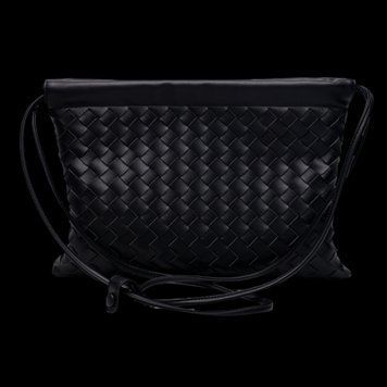Сумка Bottega Veneta Vintage Leather Intrecciato Crossbody Bag Black 99638 фото