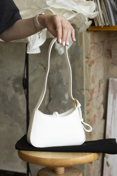 Сумка DeMellier The Tokyo Shoulder Bag in Smooth Leather White 0517 фото