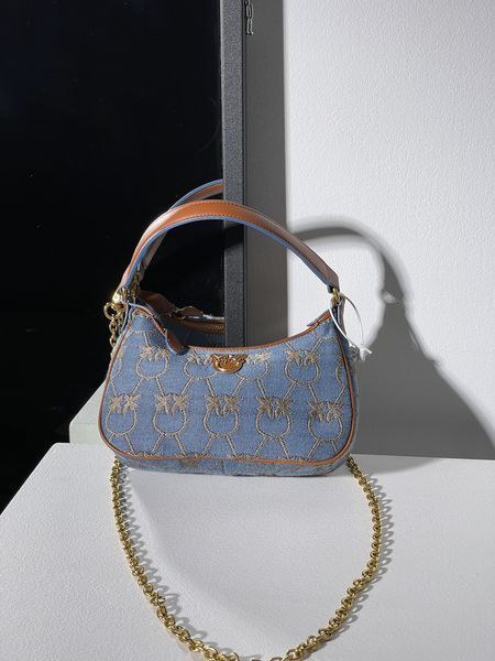 Сумка Pinko Love Mini Half Moon Denim 99215 фото