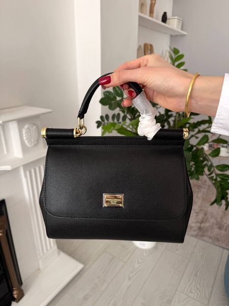 Сумка Dolce & Gabbana Sicily Medium Bag in Black Dauphine Calfskin 19015 фото