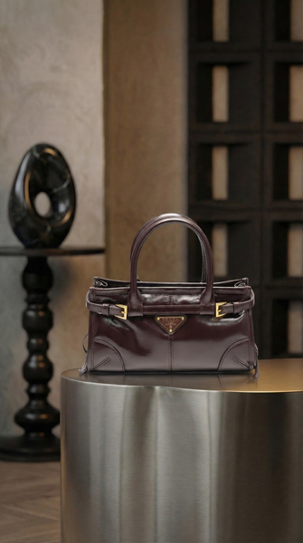 Сумка Prada Bonnie Mini Handbag in Dark Brown Leather 9911 фото