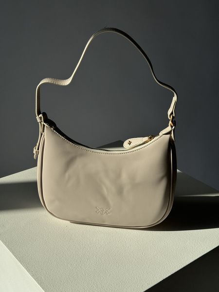 Сумка Pinko Half Moon Bag Simply Cream With Leather Buckle 99304 фото