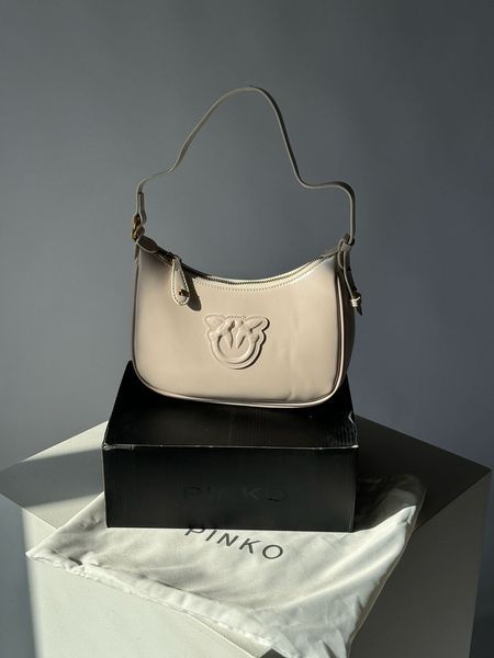 Сумка Pinko Half Moon Bag Simply Cream With Leather Buckle 99304 фото