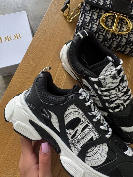 Жіночі кросівки Dior Chrono Sneaker Black/White 36 130 фото