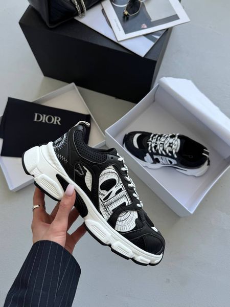 Жіночі кросівки Dior Chrono Sneaker Black/White 36 130 фото