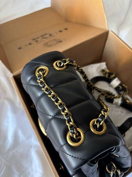 Рюкзак Coach Pillow Tabby Backpack Black/Gold 5722 фото
