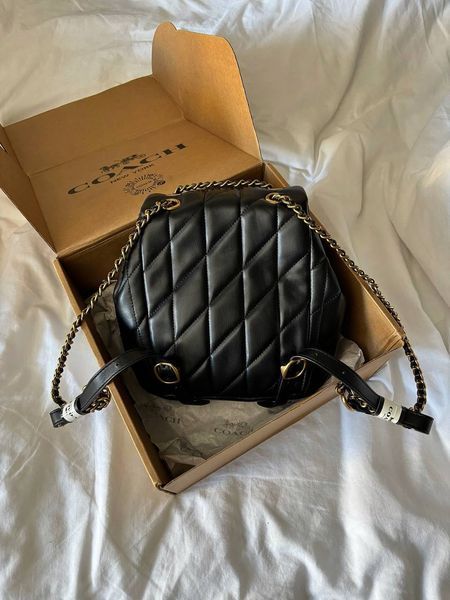 Рюкзак Coach Pillow Tabby Backpack Black/Gold 5722 фото