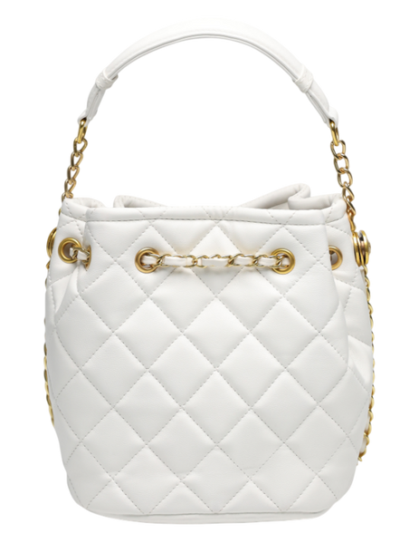 Сумка Chanel Button Bucket Crossbody Bag Lambskin White 991071 фото