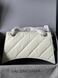 Сумка Balenciaga Crush XS Chain Bag in White Quilted Leather with Aged-Silver Hardware Premium 01226 фото 4