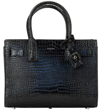 Сумка Saint Laurent Sac De Jour Nano Bag in Crocodile Embossed Patent Black Leather 0424 фото