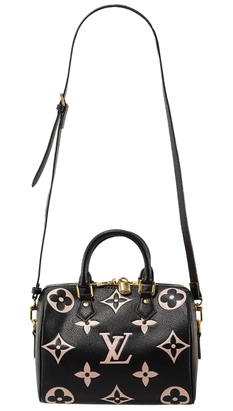 Сумка Louis Vuitton Speedy Bandouli&egrave;re 25 in Bicolour Monogram Empreinte Leather Black/Beige 1015 фото
