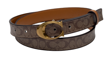 Ремінь Coach Sculpted C Buckle Belt Beige 66133 фото