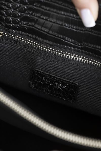 Сумка Saint Laurent Sac De Jour Nano Bag in Crocodile Embossed Patent Black Leather 0424 фото