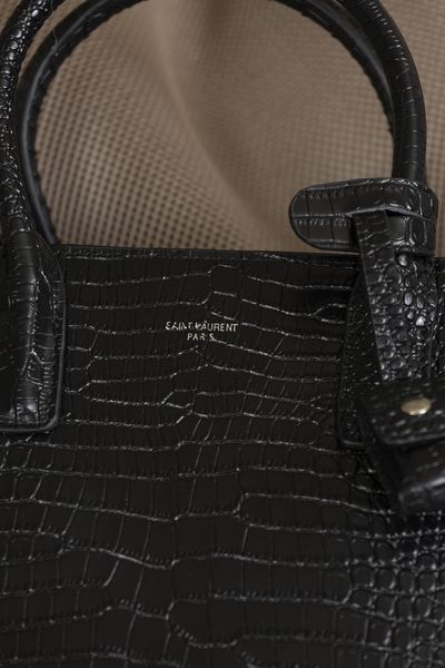 Сумка Saint Laurent Sac De Jour Nano Bag in Crocodile Embossed Patent Black Leather 0424 фото