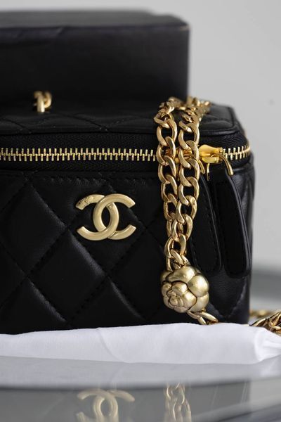 Cумка Chanel Pearl Crush Mini Vanity Bag in Black Quilted Lambskin 393 фото