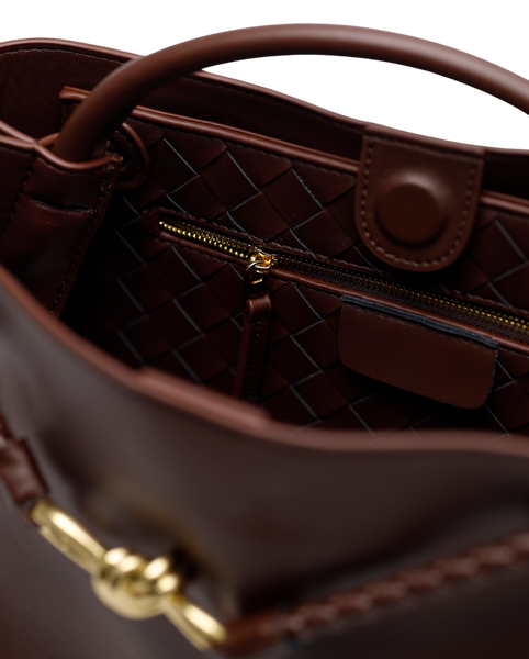 Сумка Bottega Veneta Andiamo Medium Leather Tote Bag in Brown 99639 фото