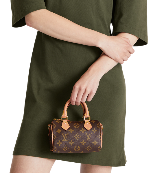 Сумка Louis Vuitton Nano Speedy in Monogram Coated Canvas/Gold Hardware 161 фото