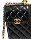Cумка Chanel Pearl Crush Phone Case With Chain Lambskin Black/Gold 0256 фото 8