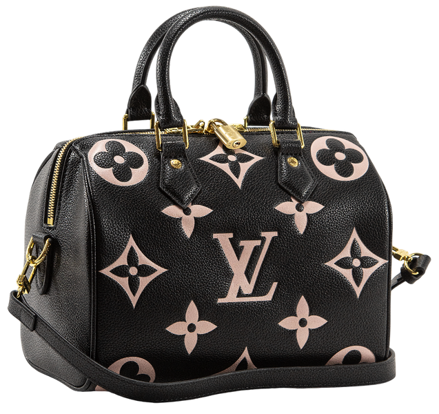 Сумка Louis Vuitton Speedy Bandouli&egrave;re 25 in Bicolour Monogram Empreinte Leather Black/Beige 1015 фото