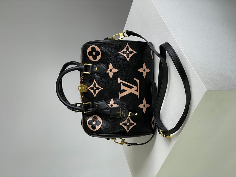 Сумка Louis Vuitton Speedy Bandouli&egrave;re 25 in Bicolour Monogram Empreinte Leather Black/Beige 1015 фото