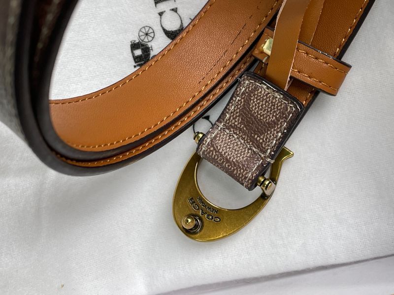 Ремінь Coach Sculpted C Buckle Belt Beige 66133 фото