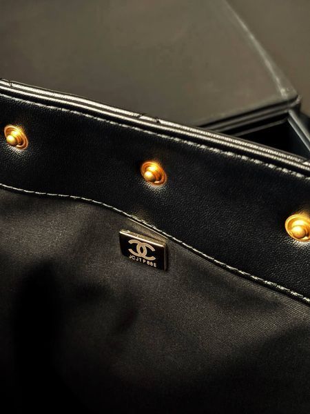 Сумка Chanel Chain Hobo Bucket Bag Black/Gold 9579 фото