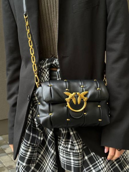 Сумка Pinko Mini Love Bag Puff Pinched Black/Gold 0048 фото