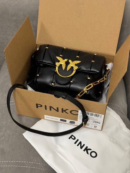 Сумка Pinko Mini Love Bag Puff Pinched Black/Gold 0048 фото