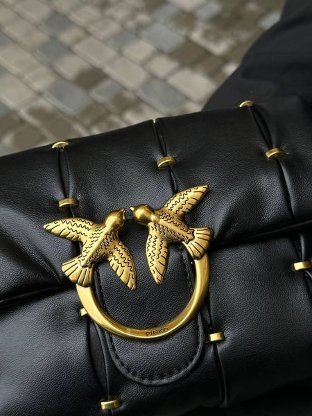 Сумка Pinko Mini Love Bag Puff Pinched Black/Gold 0048 фото