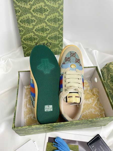 Брендовые женские кеды Gucci Screener Sneakers in Crystal GG Canvas & Leather Premium 40 1504 фото