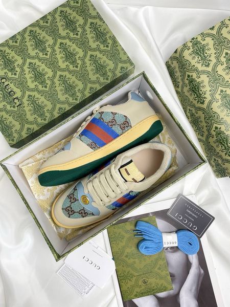 Брендовые женские кеды Gucci Screener Sneakers in Crystal GG Canvas & Leather Premium 40 1504 фото