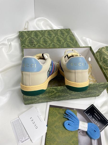 Брендовые женские кеды Gucci Screener Sneakers in Crystal GG Canvas & Leather Premium 40 1504 фото