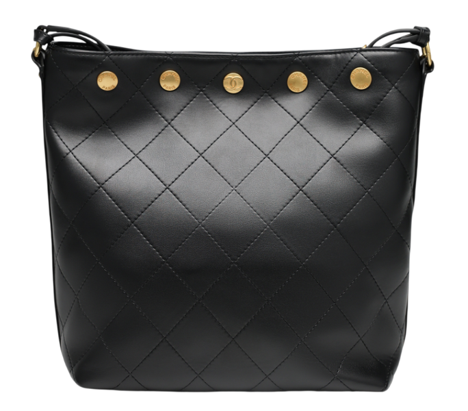 Сумка Chanel Chain Hobo Bucket Bag Black/Gold 9579 фото