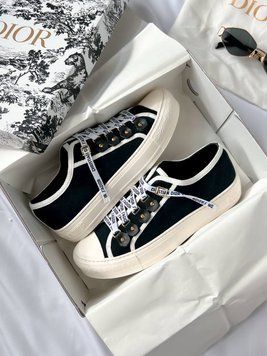 Жіночі кеди Dior Walk'n'Dior Low-Top Sneakers Black Canvas Premium 37 D005 фото