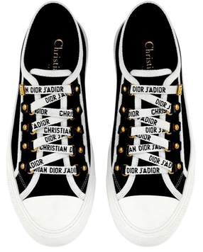 Женские кеды Dior Walk'n'Dior Low-Top Sneakers Black Canvas Premium 37 D005 фото