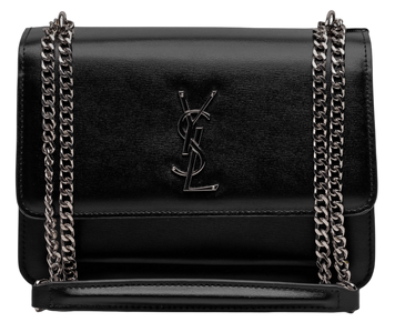 Сумка Saint Laurent Sunset Medium in Black Smooth Leather Black/Palladium Hardware 3304 фото