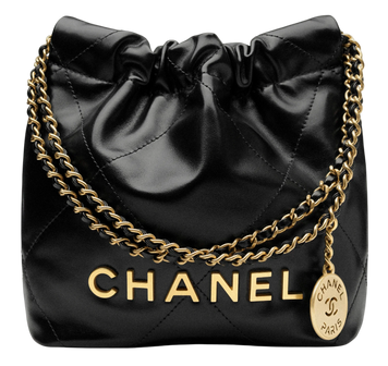 Сумка Chanel 22 Mini Handbag in Shiny Black Calfskin & Gold-Tone Metal 117 фото