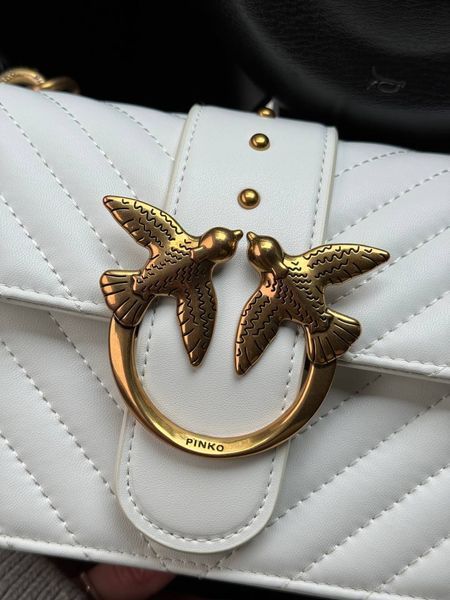 Сумка Pinko Mini Love Bag One Simply Puff White/Gold 0044 фото