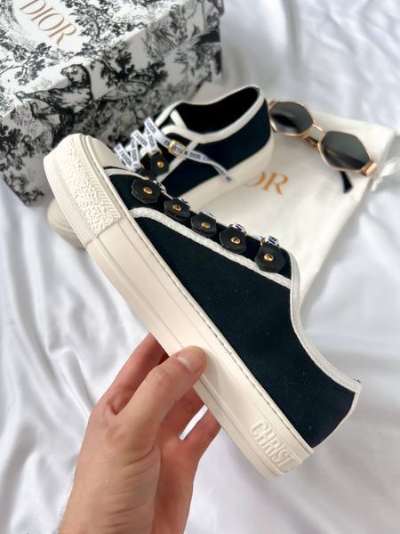 Женские кеды Dior Walk'n'Dior Low-Top Sneakers Black Canvas Premium 37 D005 фото