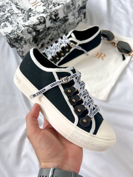 Женские кеды Dior Walk'n'Dior Low-Top Sneakers Black Canvas Premium 37 D005 фото